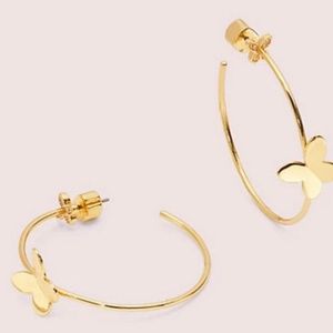 Kate Spade earrings gold butterfly hoop earrings